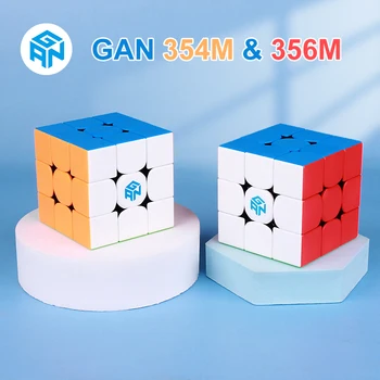 GAN 356 M Velocidade Magnéticos cubo gan Stickerless GAN 354 M Ímãs Profissional cubo Mágico Quebra-cabeça gan cubo 3x3x3 Magnético cubo