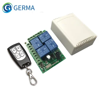 GERMA Universal Controle Remoto sem Fio do Interruptor da C.C. 12V 4CH relé Módulo Receptor Com 4 canais de RF Remoto 433 Mhz Transmissor