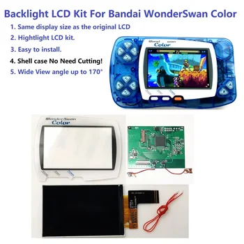 Hightlight Brilho da luz de fundo do IPS LCD Tela Kit Para Bandai WonderSwan Color Para WSC Jogo de Console