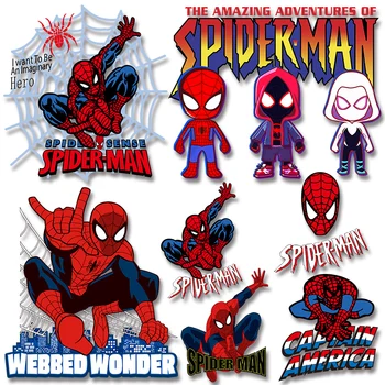 Homem aranha Marvel Super Hero Vinil Autocolante Para Roupas de impressão de Transferência de Calor DIY Apliques de Ferro sobre Transferências