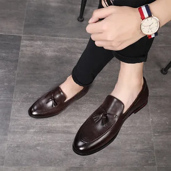 Homens Sapatos De Couro De Moda Coreia Do Homem Sapatos Confortáveis De Negócios Sapatos Casuais Dos Homens Plus Size 38-48 Homens Sapatos Zapatos Hombre