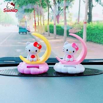 Kawaii Cartoon Olá Mimosas Carro Carro Solar, Balançando A Cabeça Decoração Senhora Carro Anime Boneca Boneca De Moda De Acessórios Do Carro De Presente De Brinquedo
