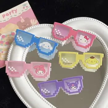 Kawaii Sanrio Óculos De Sol Grampo De Cabelo Hello Kitty Kuromi Minha Melodia Cinnamoroll Pompompurin A Emissão Do Cartão Do Gancho De Cabelo E Acessórios Para O Cabelo