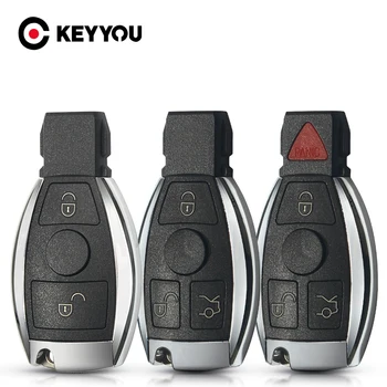 KEYYOU Para o Benz 2/3/4 Botões Chave do Carro Caso de Entrada de Smart Key Fob Shell Sem marca Mercedes Benz, Ano 2000+ Suporta NEC e BGA