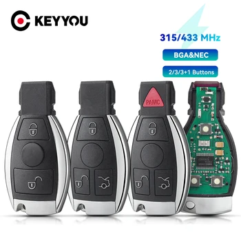 KEYYOU Smart Remote Chave do carro fob Para a Mercedes Benz, A B S E Classe de Suporte BGA & NEC Chip 315/433.92 MHz 2/3 Botões