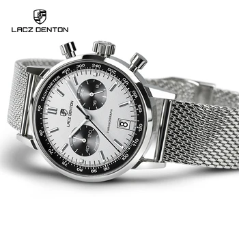 Lacz Denton 2022 Homens Novos Relógios de Quartzo relógios Para Homens Cronógrafo Superior a Marca de Esportivos de Luxo Aço Inoxidável Relógio Reloj Hombre