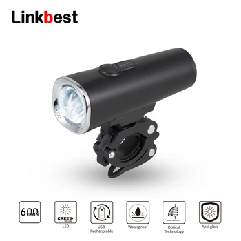 Linkbest USB Recarregável do Diodo emissor de Luz de Moto 600 Lúmens de Bicicleta Conjunto do Farol Dianteiro Luz de lanterna Traseira lanterna traseira Lâmpada Ipx5 Impermeável