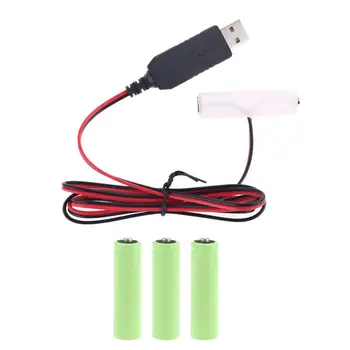 LR6 AA Battery Eliminator USB Cabo de Alimentação Substitua o 1-4pcs de 1,5 V Pilhas AA para o Rádio Elétrico do Brinquedo Relógio LED Strip