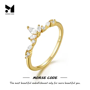 MC S925 Prata Cristal de Zircão do Anel para as Mulheres de Ouro 18K Delicada Coroa de Anéis de Casamento Jóias de Presente Anillos Plata кольца