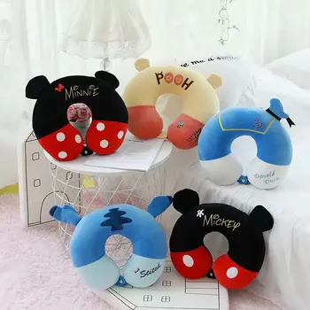 Mickey de Disney dos desenhos animados bonitos travesseiro de pescoço de viagem portátil em forma de u travesseiro carro office travesseiro de pescoço travesseiro nap Ponto de colo de travesseiro