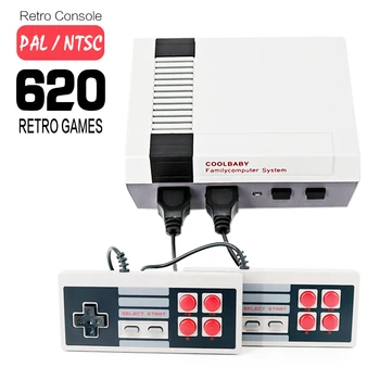 Mini Jogo de Vídeo do Console Construído em 620 Jogo Caixa de Dupla Gamepad Controlador de TV Home Consola de jogos para o NES Garoto o Dom de