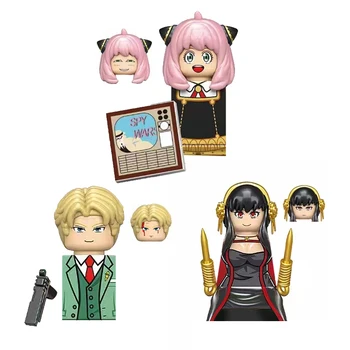 MOC Anime Spy X Figura da Família Yor Anya Falsário figuras de Ação, Modelo de Kit de Blocos de Definir Presente de Natal Brinquedos De Meninos Meninas rapazes raparigas