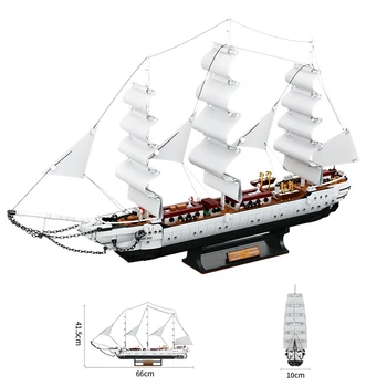 MOC Criativo O Cisne Branco Piratas os Navios Barco Pirata Blocos de Construção de Brinquedos Para Crianças Meninos Presente de Natal