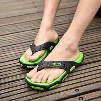 Moda Homens Exterior Chinelos de Verão, Respirável antiderrapante Sapatos de Praia Plana resistente ao Desgaste Sandálias de Mens Massagem Flip-Flops