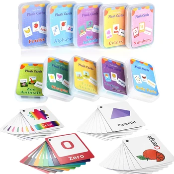 Montessori Brinquedos do Bebê Aprender inglês a Palavra de Cartão de Crianças Flashcards Cognitivo Educacional Imagem Memorizar Jogos de Presentes para Crianças