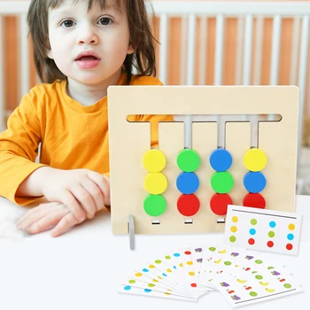 Montessori Matemática Brinquedos Para Crianças De Madeira, Quebra-Cabeça De 4 Cores De Frutas Jogo De Correspondência De Brinquedos De Educação Pré-Escolar A Criança A Aprendizagem De Brinquedo