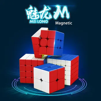 MoYu Meilong M Magnético Versão 2x2 3x3 4x4 5x5 Cubo Mágico, Brinquedos Magnéticos sala de Aula M Velocidade de Quebra-cabeça Brinquedos Brinquedo Educativo