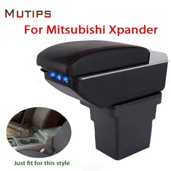 Mutips braço de caixa para Mitsubishi xpander acessórios centro centro console de couro braço cinzeiro de peças de interior de 2015-2019