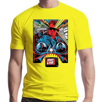 Novo, ao Vivo, cartaz do Filme de 1988, John Carpenter, T-Shirt BRANCO PRETO S-3XL T-Shirt Engraçada Design