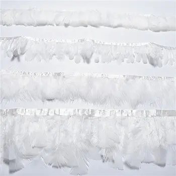 Novo branco Puro Avestruz/Frango/Ganso/Faisão/Marabu/Turquia penas guarnições diy de obra de bordador pluma para artesanato fita de costura plumas