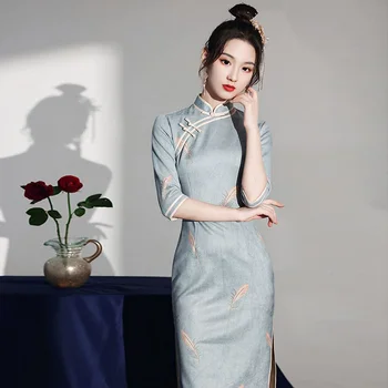 Novo Qipao Mulheres Magro Vestido Tradicional Chinesa Hanfu Manto Orientale Vintage Vestido De Chino Mujer China Estilo De Harajuku Cheongsams