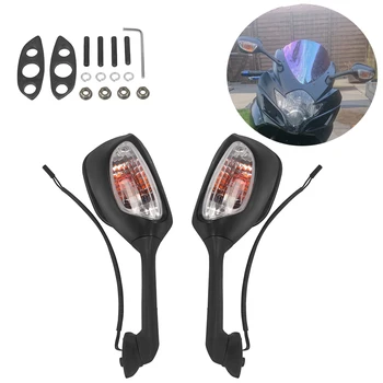 Para Suzuki GSXR750 GSXR600 2011-2015 GSX-R600 750 K6 K11 Dobrável Espelhos retrovisores piscas de LED de Luz GSXR 1000 K9 2009-2013