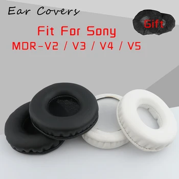 Protecções Para Sony V2 V3 V4 V5 MDR-V2 MDR-V3 MDR-V4 MDR-V5 Fone de ouvido de Reposição Fone de Ouvido Almofada de Couro do PLUTÔNIO de Esponja de Espuma