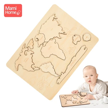Quebra-cabeça 3D Continentes Mapa de Quebra-cabeça Brinquedos Montessori de ensino Brinquedos Cognição, Inteligência de Jogo de Puzzle Para Crianças Brinquedos