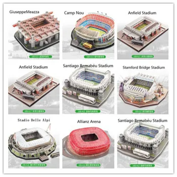 Quebra-cabeça 3D Europeia, o Clube de Futebol Liverpool Locais de DIY Modelo de Brinquedo Quebra-cabeça de Papel de Construção de Estádio de Futebol Montar Jogo Presentes