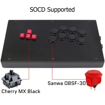 RAC-J800K Botões do Teclado Joystick Arcade de Luta Stick Para PS4/PS3/PC Sanwa OBSF-30 Cherry MX Black