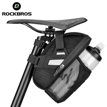 ROCKBROS Saddle Bag Duplo Zíper Refletivo Grande Capacidade de Água Cauda Saco de Garrafa de Bolso Saco de Bicicleta MTB Bicicleta de Estrada Acessórios