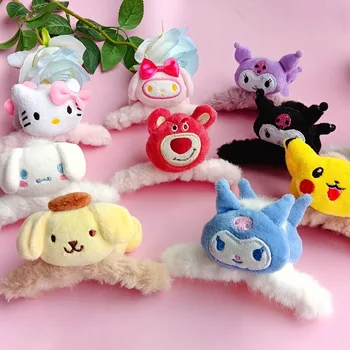 Sanrio Kuromi de Hello Kitty dos desenhos animados do Luxuoso Cheio de Acessórios de Cabelo Torno de Animação de Bonecos Decorativos Gancho Presentes para Meninas
