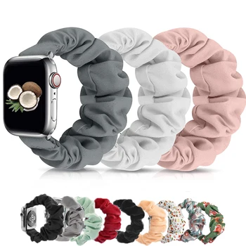 Scrunchie cinta Elástica para a apple faixa de relógio de 45mm/41/38mm/40mm/42mm/44mm iwatch 7/6/5/4/SE/3/2 bracelete pulseira de acessórios