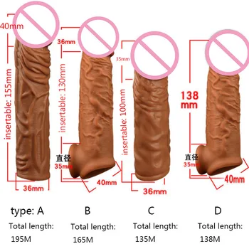 Silicone líquido Preservativo Extensor de Pénis Manga retardar a Ejaculação Íntimo de Bens de Brinquedos Sexuais Para Homens