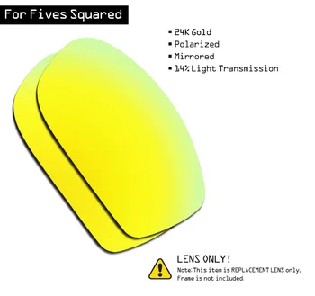 SmartVLT Óculos de sol Polarizados de Substituição de Lentes para Oakley Fives Squared - Ouro 24K