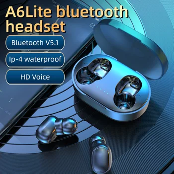 TWS A6Lite Fones de ouvido sem Fio Bluetooth 5.0 Estéreo de Fones de ouvido Fone de ouvido com Microfone Esporte Fones de ouvido Para o iPhone Xiaomi Redmi