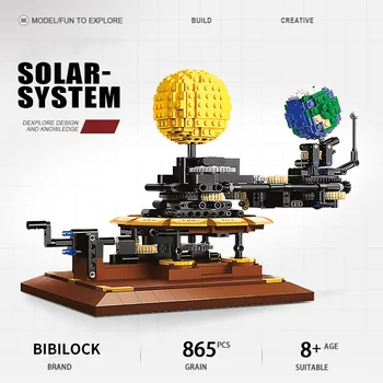 Técnico do Sistema Solar Sol e a Terra Revolução Blocos de Construção Criativa Experimento de Ciência Moc Tijolos 865PCS Brinquedos Educativos