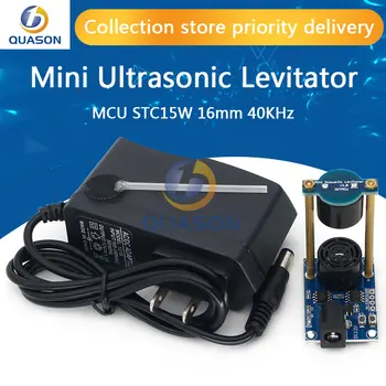 Ultra-sônica Suspensão Suspensão Acústica DIY Aprendizagem Kit Mini Acústico Levitator 12V DC Adaptador de Alimentação MCU STC15W 16mm 40KHz