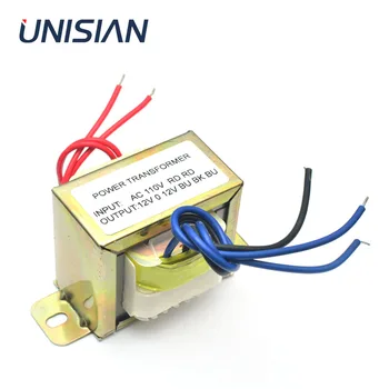 UNISIAN 30W AC12V EI Transformador de CA de entrada 110V 220V Saída Dupla AC12V fonte de Alimentação Transformador para Amplificador