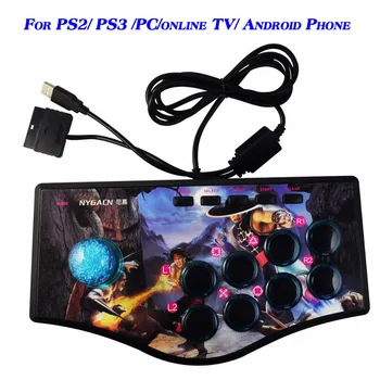 USB Rocker Controlador de Jogo de Arcade Gamepad, Joystick Fighting Stick Para PS2 PS3 PC online, TV Telefone Android Plug And Play