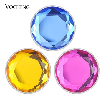 Vocheng Gengibre Snap Encantos de 18mm de 8 Cores Intercambiáveis Botão de Vidro jóias Vn-1828