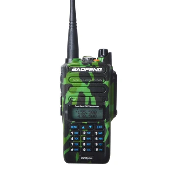 Walkie-Talkie Baofeng UV-9R Mais Camoufalge UHF VHF Banda Dupla 8W 128CH IP57 à prova d'água VOX FM Duas Vias de Rádio com Fone de ouvido
