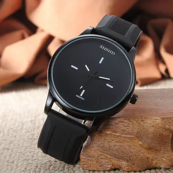 WOKAI de alta qualidade casual homens de Silicone pulseira Relógio de Quartzo do aluno, impermeável negócios luminosa moda retrô relógio
