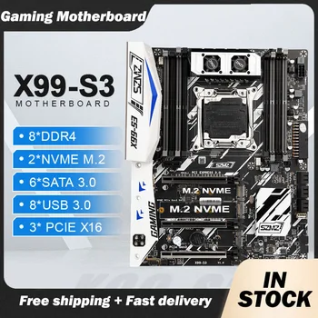 X99 S3 Motherboard para Jogos LGA2011 V3 Suporte a Intel XEON E5 V3 V4 4 DDR4 ECC REG RAM NVME M2 USB3.0 Apoio Turbo Boost X99