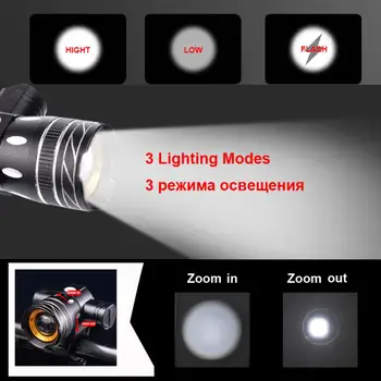 Z30 15000Lumen T6 LED Luz de Bicicleta Dianteiro e Traseiro de USB Recarregável MTB Bicicleta Farol Zoomable Ciclismo Lâmpada de Lanterna Para Bicicleta